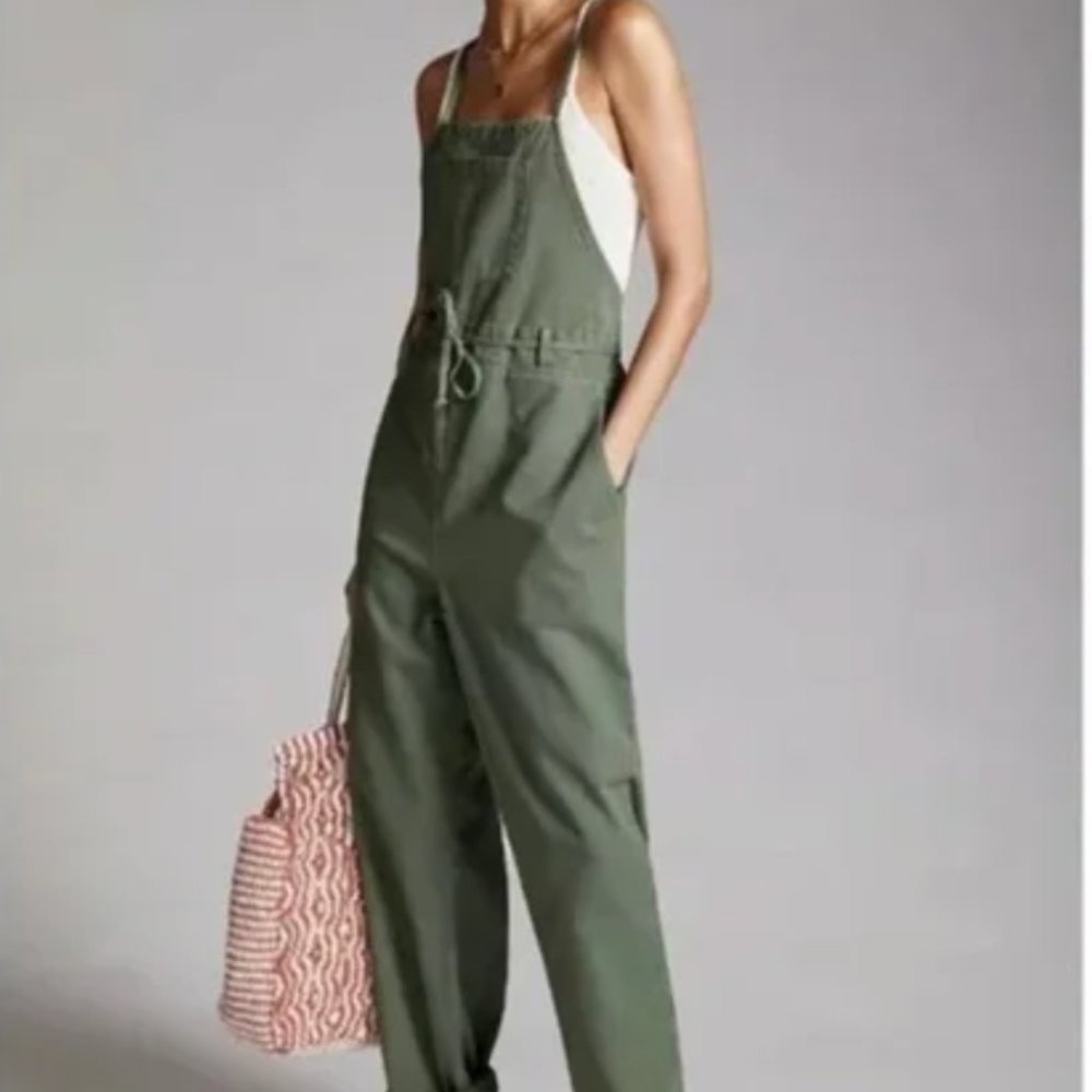 Anthropologie South Filly Goods Women's Green Utility Overalls